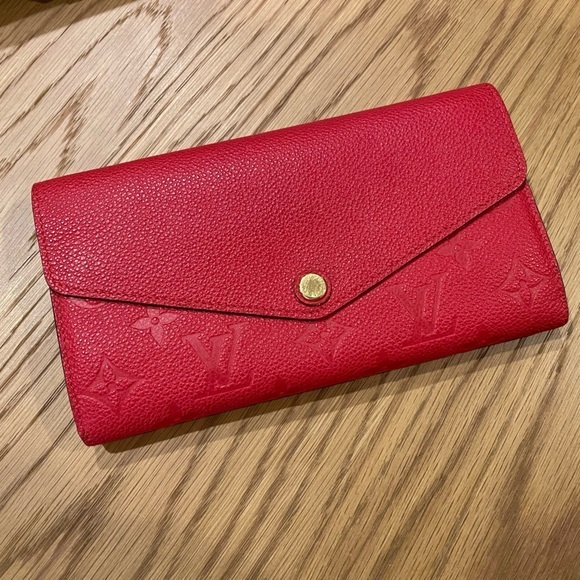Louis Vuitton Empreinte leather red Sarah wallet - Picture 1 of 12